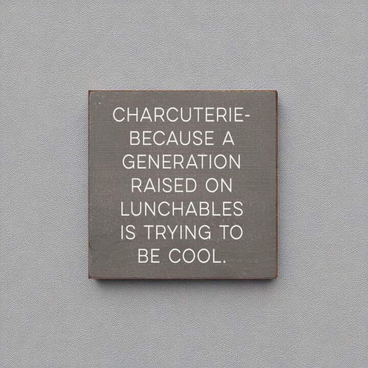 Humorous Charcuterie Wood Wall Sign Funny Kitchen Decor for Food Lovers