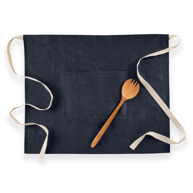 Solino Home 100% Pure Linen Bistro Apron - Kitchen Linen