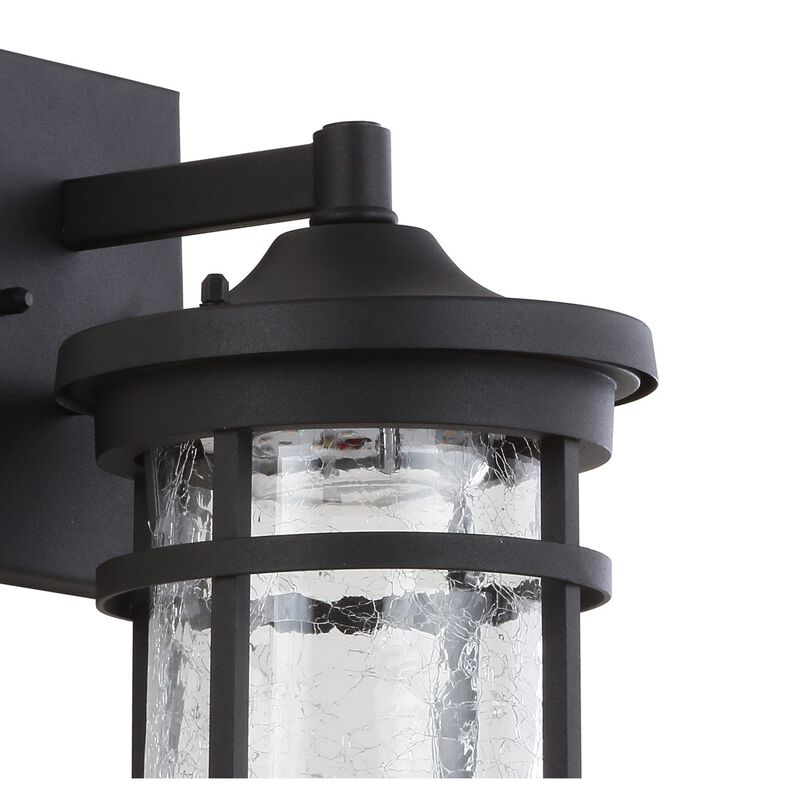 Campo Outdoor Wall Lantern Crackled Glass/Metal Integrated LED Wall Sconce