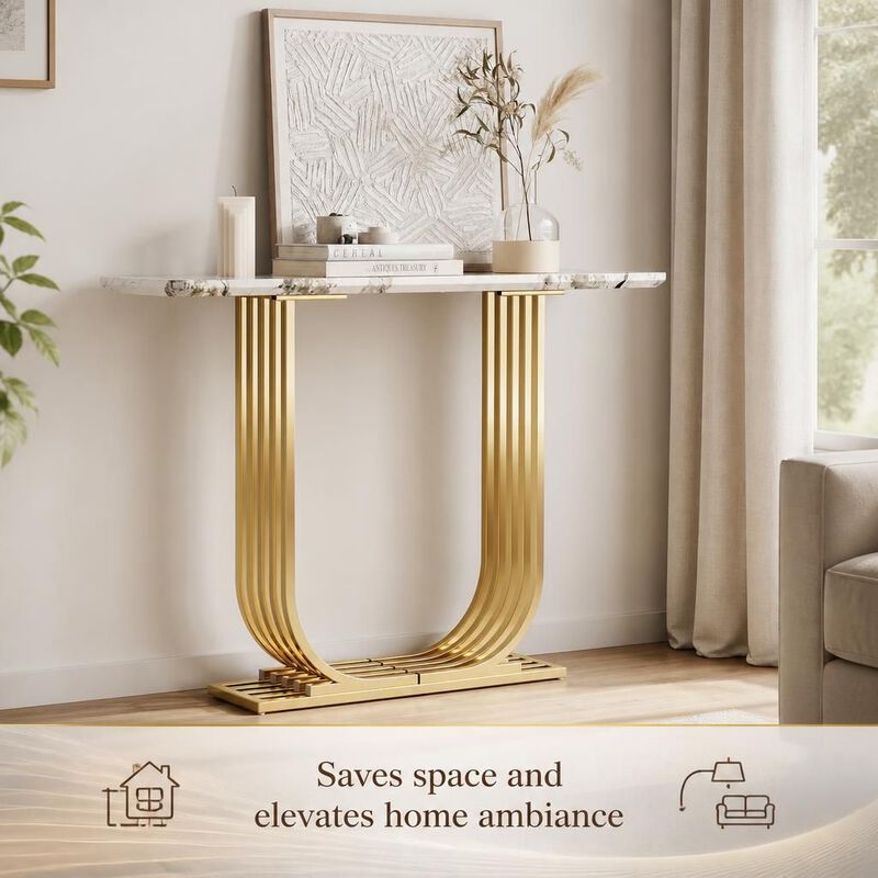 Narrow 43.3" Console Accent Table for Living Room image number 4