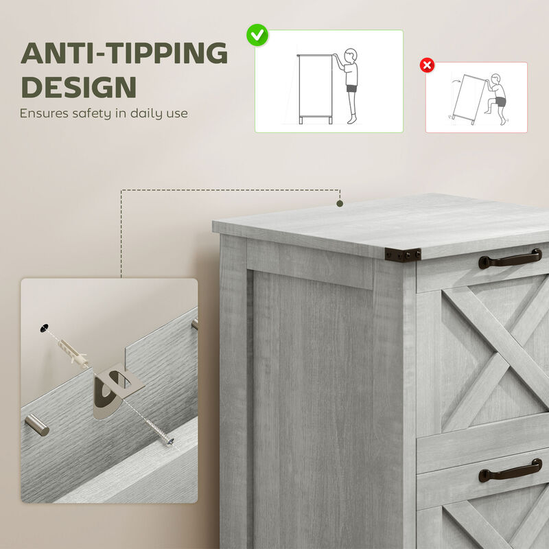 Hivvago Rustic 2-Drawer Vertical Filing Cabinet for Home or Office image number 7