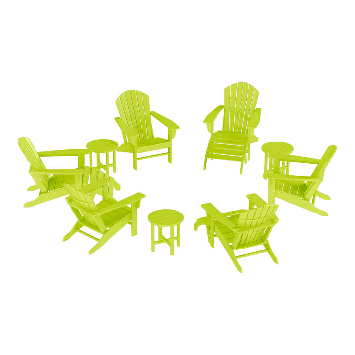 WestinTrends 12 Piece Outdoor Adirondack Chair With Ottoman And Side Table