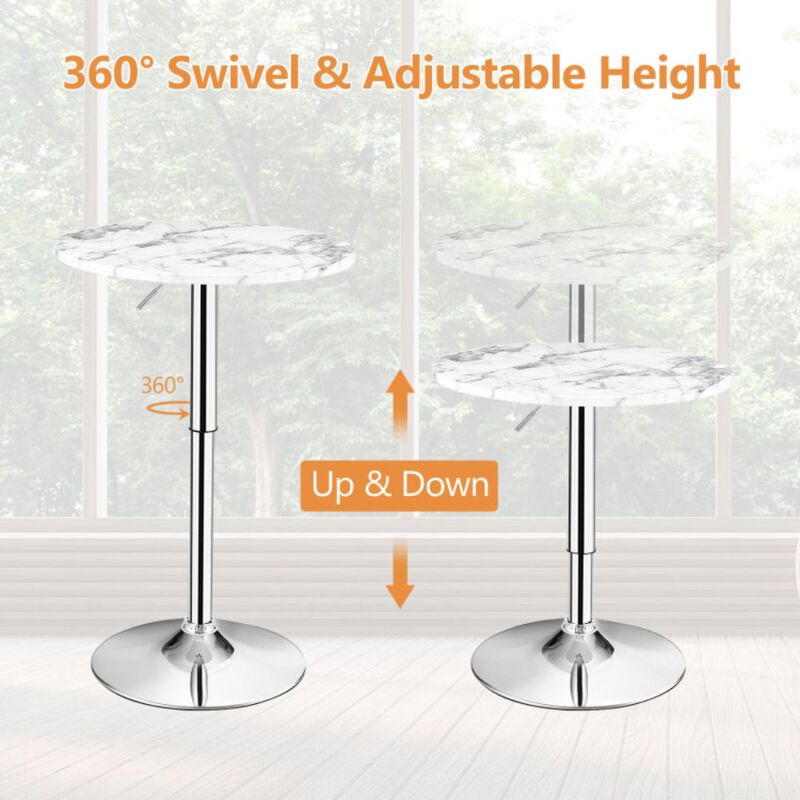 Hivago 360° Swivel Cocktail Pub Table with Sliver Leg and Base