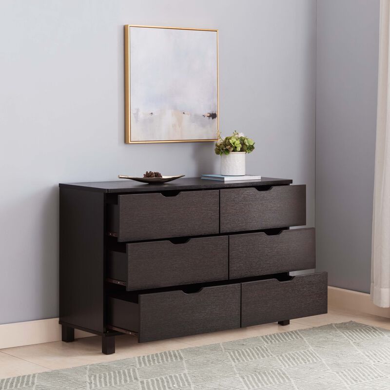 Red Cocoa Dresser with 6 Drawers