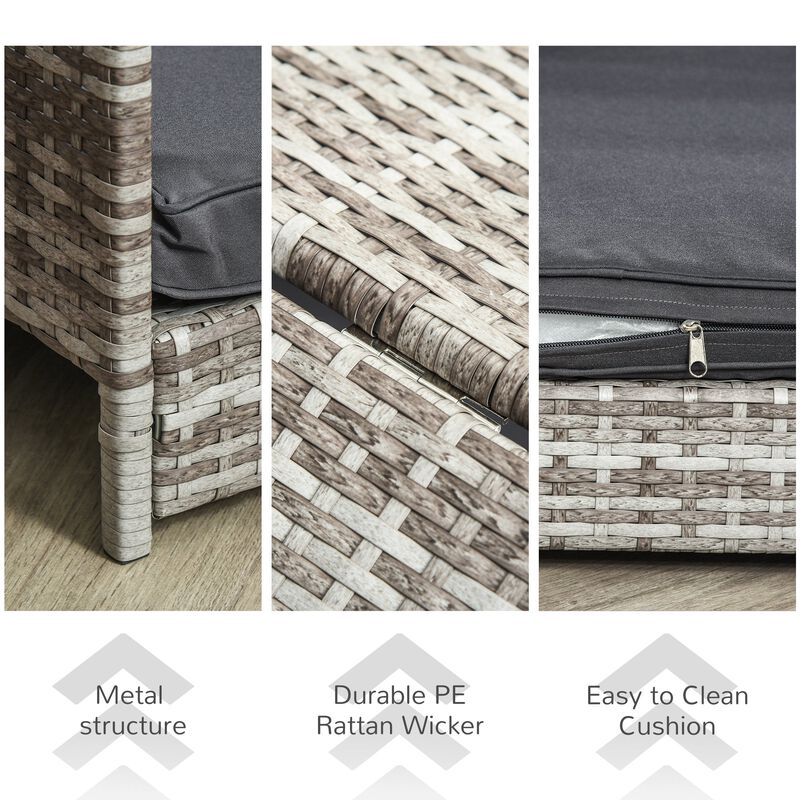 Charcoal Pet Retreat: Elevated Wicker Dog House with Removable Cushion