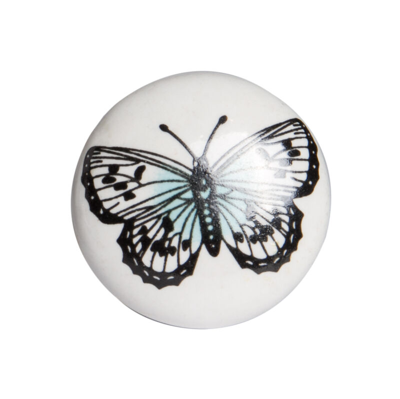 HomeRoots Set of Eight Black And White Ceramic And Metal Drawer Pull Knobs image number 0