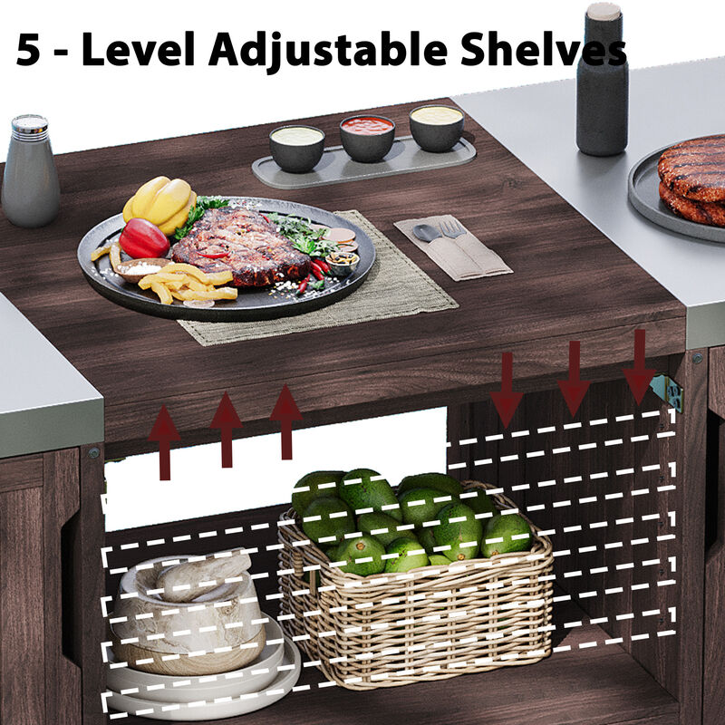 Merax Outdoor Kitchen Island for Big Green Egg Grills