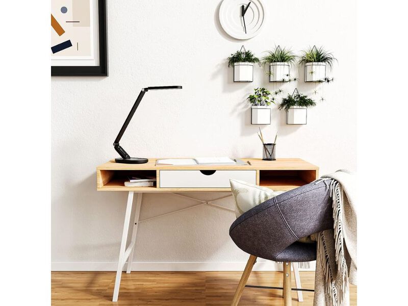 LED Desk Lamp 10W Dimmable Eye Caring Lamp with USB Port Touch Control Black image number 1