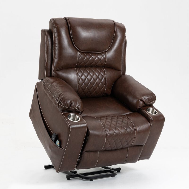 Velvet Recliner Chair with 2 Cup Holder, Lounge Chair Power Lift Chair Relax Sofa Chair image number 0