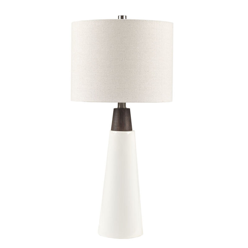 Gracie Mills Kaliyah Mid-Century Ceramic Wood Table Lamp