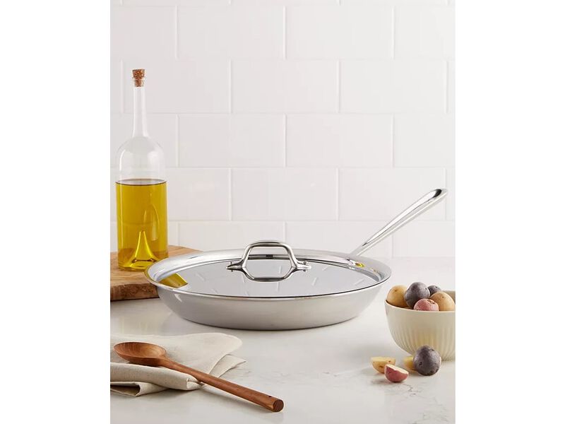 All-Clad Stainless Steel 12" Covered Fry Pan image number 1