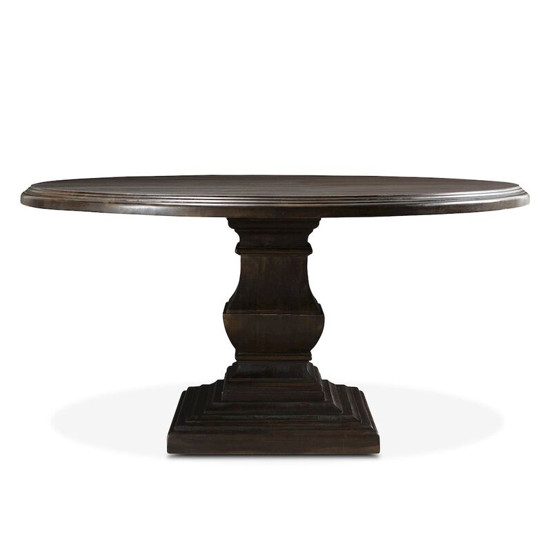 World Interiors Toulon 60In Vintage Brown Round Dining Table