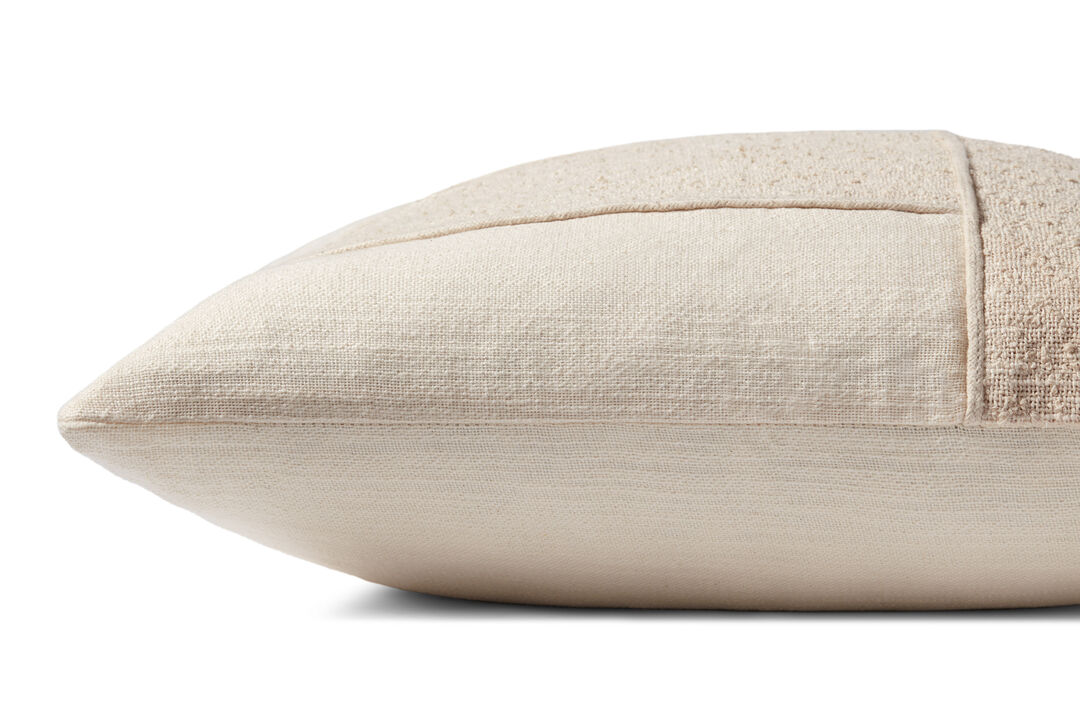 Leslie PMH0060 Ivory 18''x18'' Down Pillow by Magnolia Home by Joanna Gaines x Loloi, Set of Two