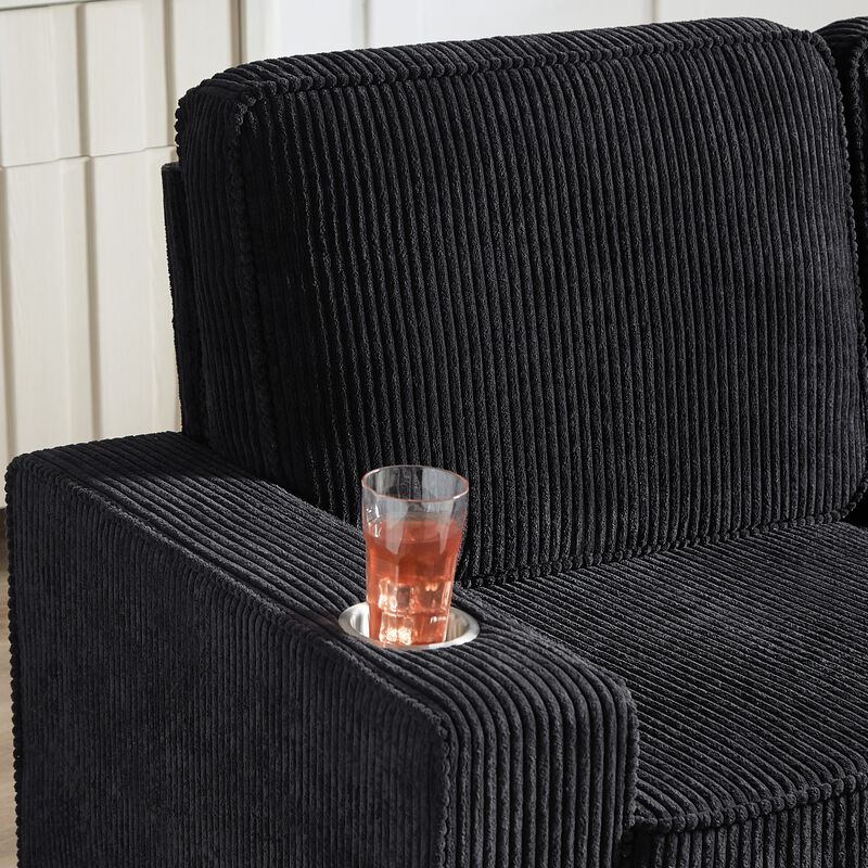 Crafre Corduroy 3‑Seater Sofa image number 5
