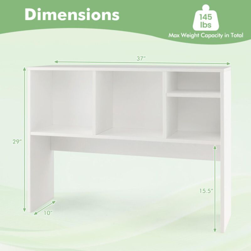 Hivvago Computer Desktop Bookcase with 4 Cubbies and Open Back Compartment