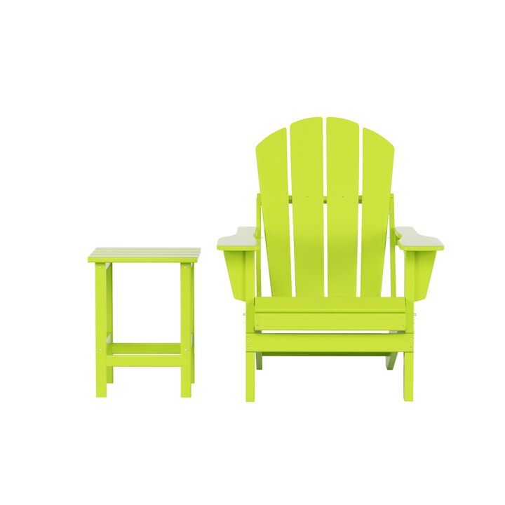 WestinTrends Outdoor Patio Adirondack Chair with Side Table