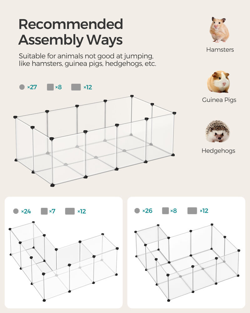 Pet Playpen with Bottom &ndash; Fence Cage for Small Animals, Guinea Pigs, and Hamsters