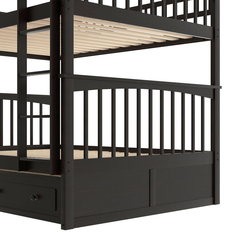 Merax Full over Full Bunk Bed with Drawers