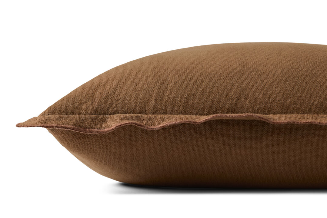 Captain PLF0003 18 x 18' Brown Polyester Pillow by Leanne Ford x Loloi