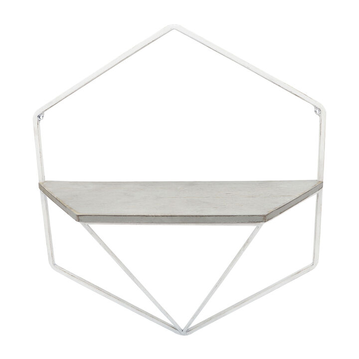 S/2 Metal/Wood Hexagon Wall