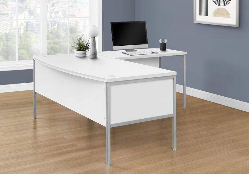 Monarch Specialties 7725, Home Office, Work, Laptop, File Storage Drawer Computer Desk 72" L White Silver Commercial Grade, 70.75" L x 35.5" W x 30" H image number 2