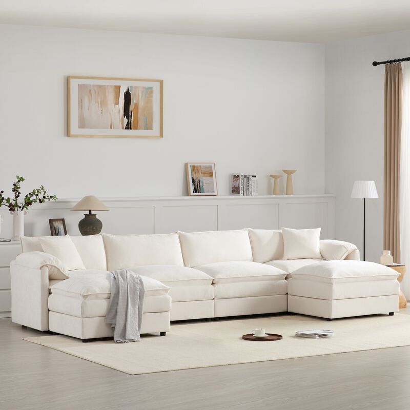 Fincep U-Shaped Modular Cloud Sectional Sofa image number 1