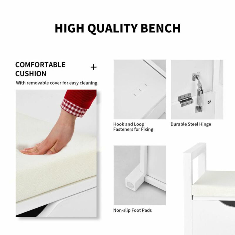 Hivvago Shoe Storage Bench with Cushion Seat