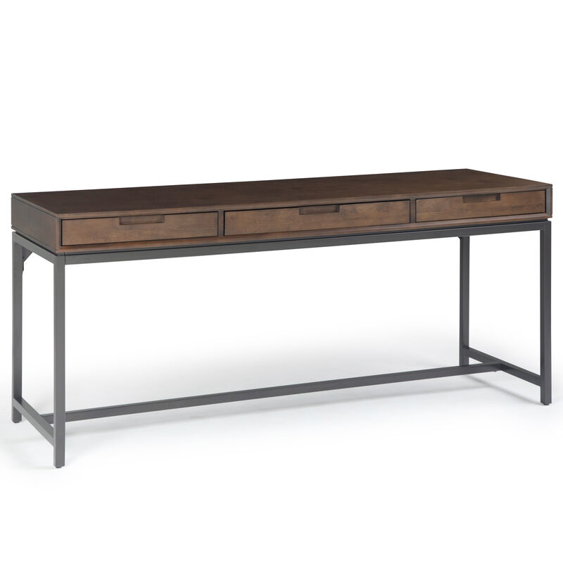 Banting SOLID HARDWOOD Industrial 72 inch Wide Desk in Walnut Brown