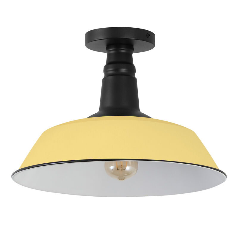 Camila Classic Industrial Indoor/Outdoor Iron LED Semi Flush Mount