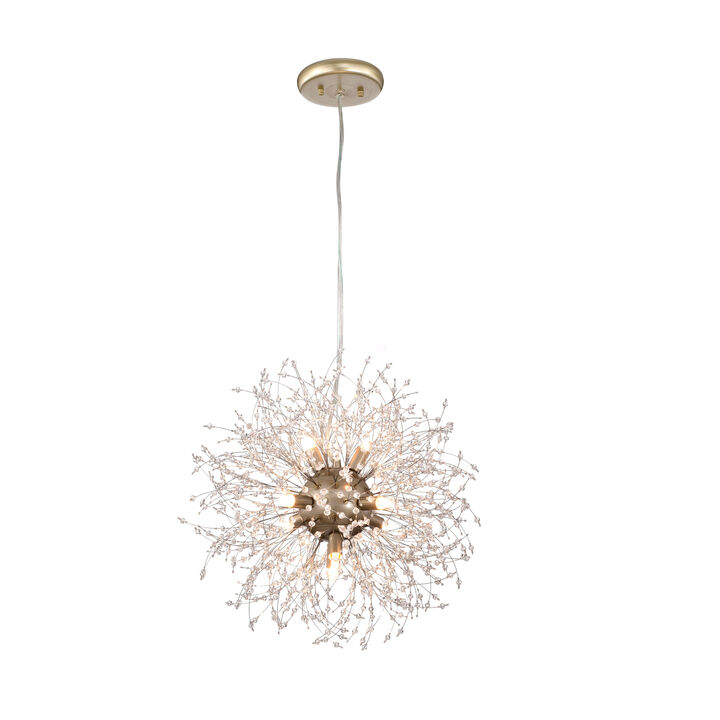 Ivy 8-Light Brushed Silver-ish Champagne Beads Firework Chandelier - Brushed Silver-ish Champagne