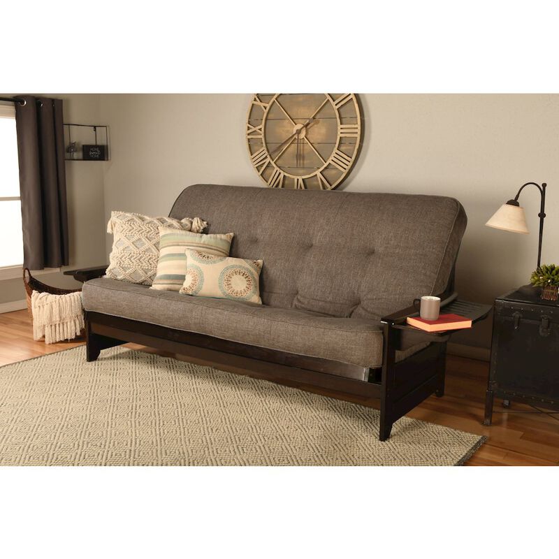 Phoenix Frame Queen-Espresso Finish-Linen Cocoa Mattress image number 2