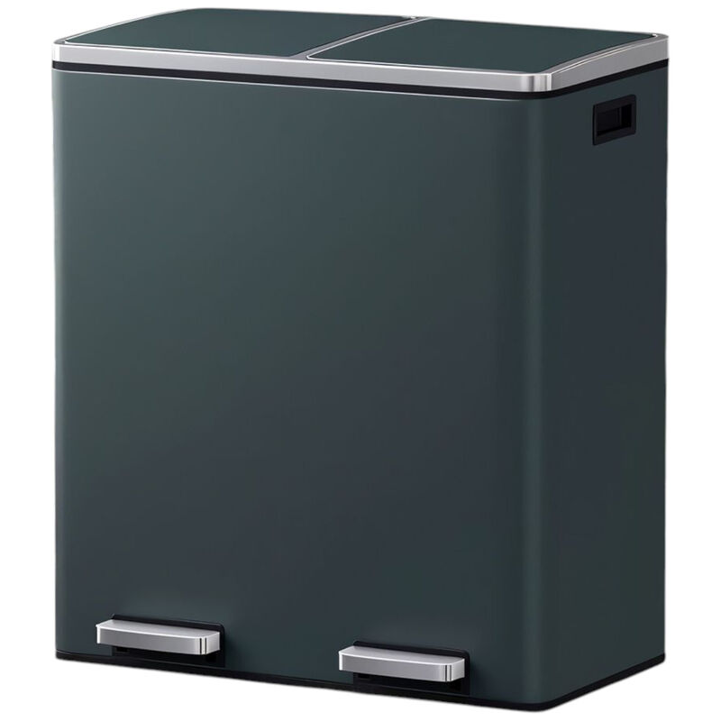 Dual Section Kitchen Trash Can with Airtight Hinged Lid System image number 0