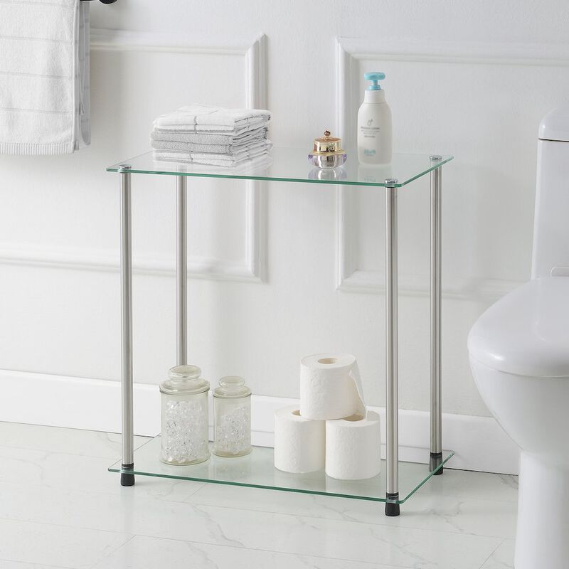 Convenience Concepts Designs2Go Classic Glass 2 Tier Chairside End Table