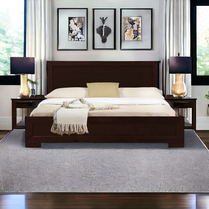 Modern and Classic Solid Wood Platform Bed &ndash; Durable Bedroom Frame image number 1