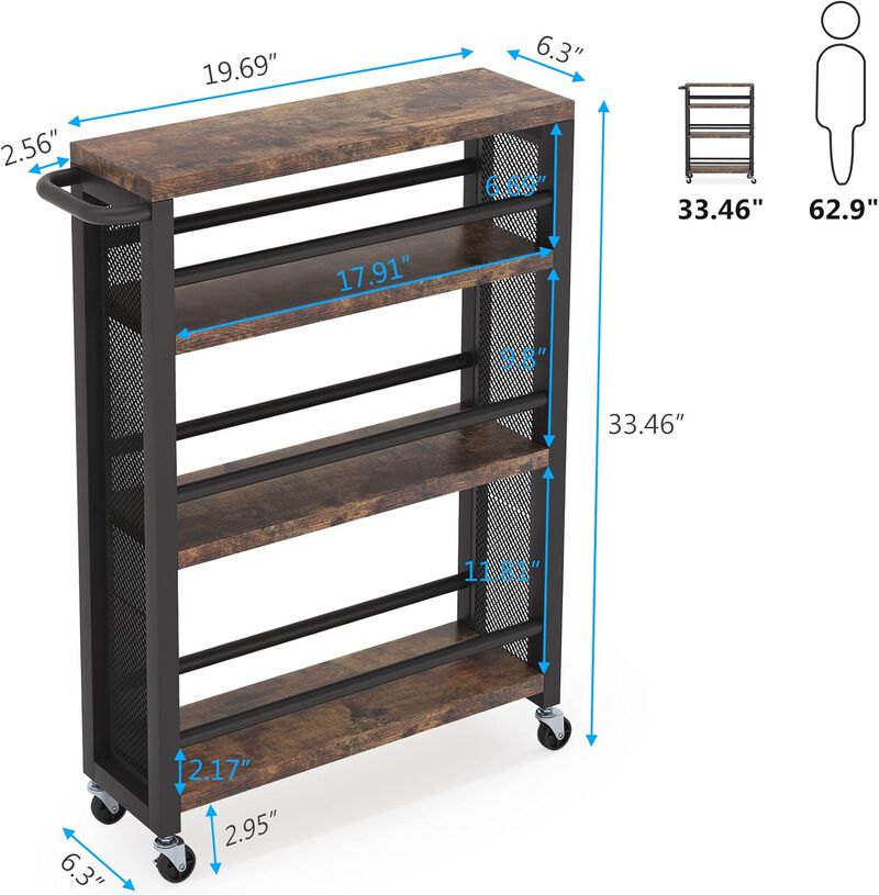 Contemporary Floating Shelf Organization Cart Perfect For For Home or Office Organization image number 3