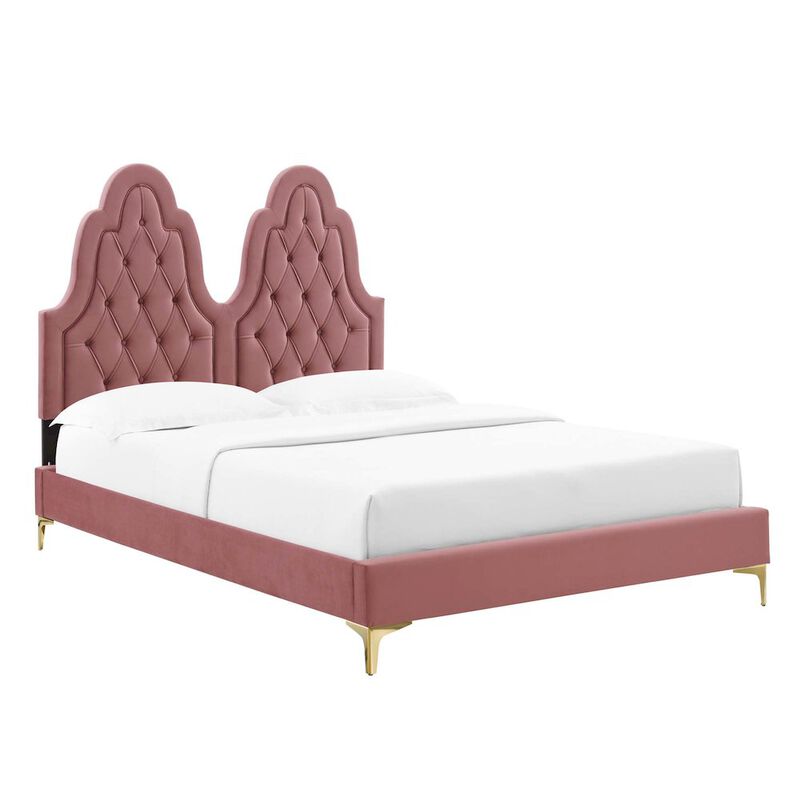 Modway Alexandria Tufted Performance Velvet Twin Platform Bed image number 3