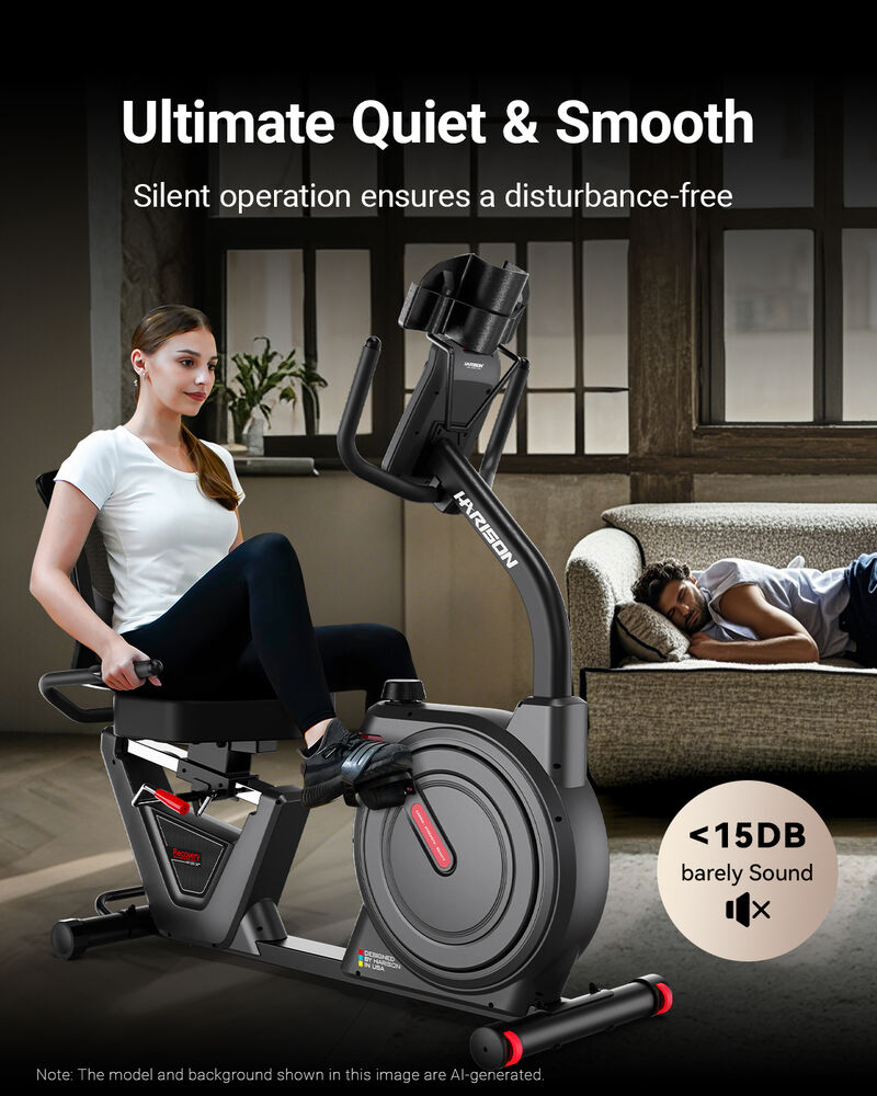 HARISON Semi Commercial Magnetic Recumbent Exercise Bike 450LB Capacity for Seniors Adults (HR-B51) image number 5