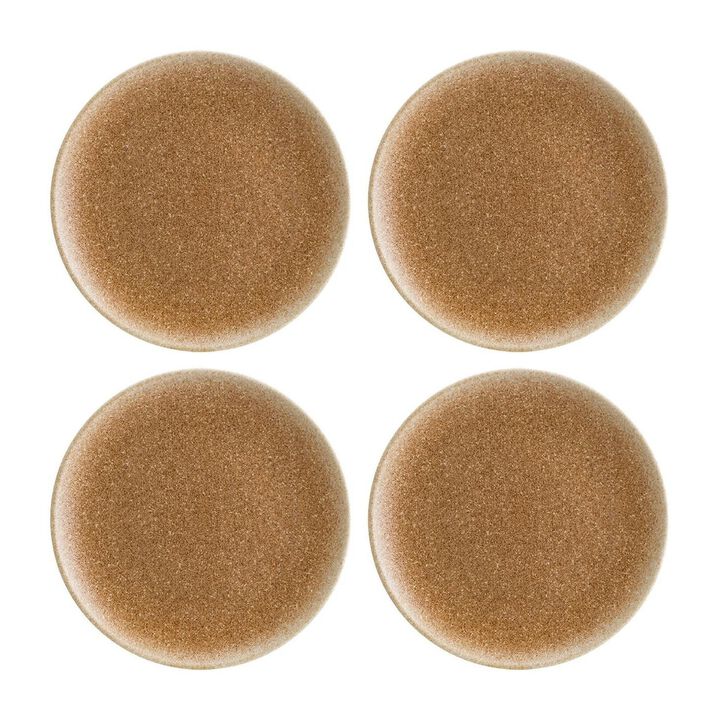 Luca Salmon Matte dia.8.25" Round Brown Porcelain Plate (Set of 4)