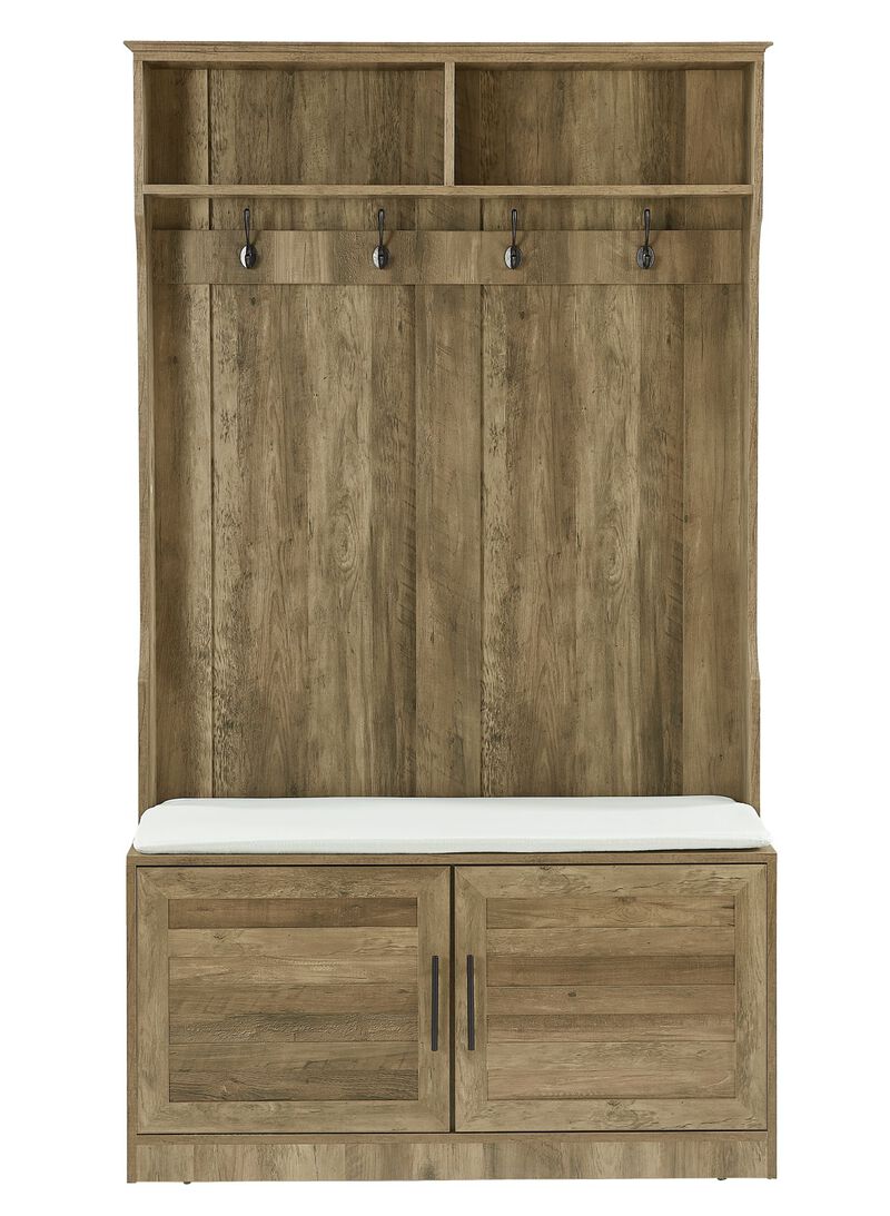 Coat Rack and Storage Shoe Cabinet with Clothes Hooks Entryway Organizer for Shoes and Outerwear