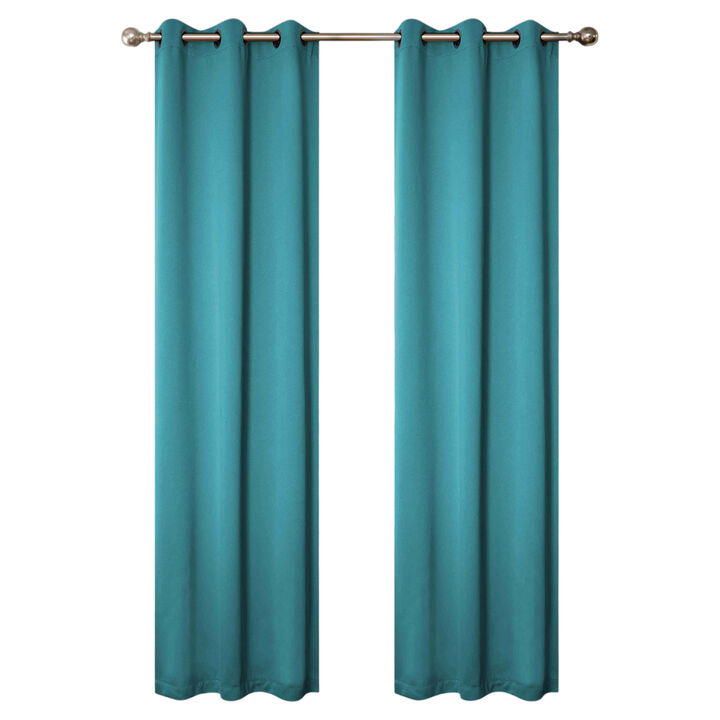 Set of 2 Blackout Curtains Rod Pocket Solid Room Darkening