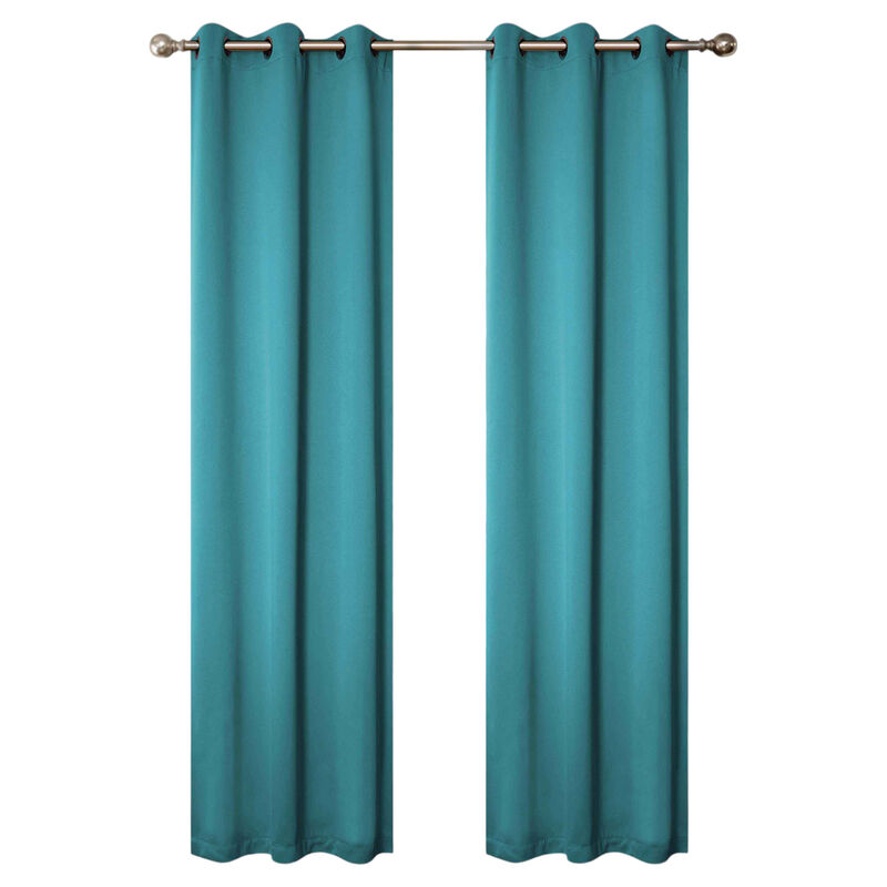 Set of 2 Blackout Curtains Rod Pocket Solid Room Darkening image number 0