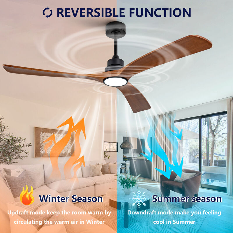 60" Solid Wood Blade Ceiling Fan image number 7