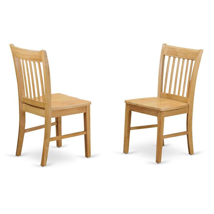 East West Furniture Norfolk  Dining  chair  with  Wood  Seat    -Oak  Finish.,  Set  of  2