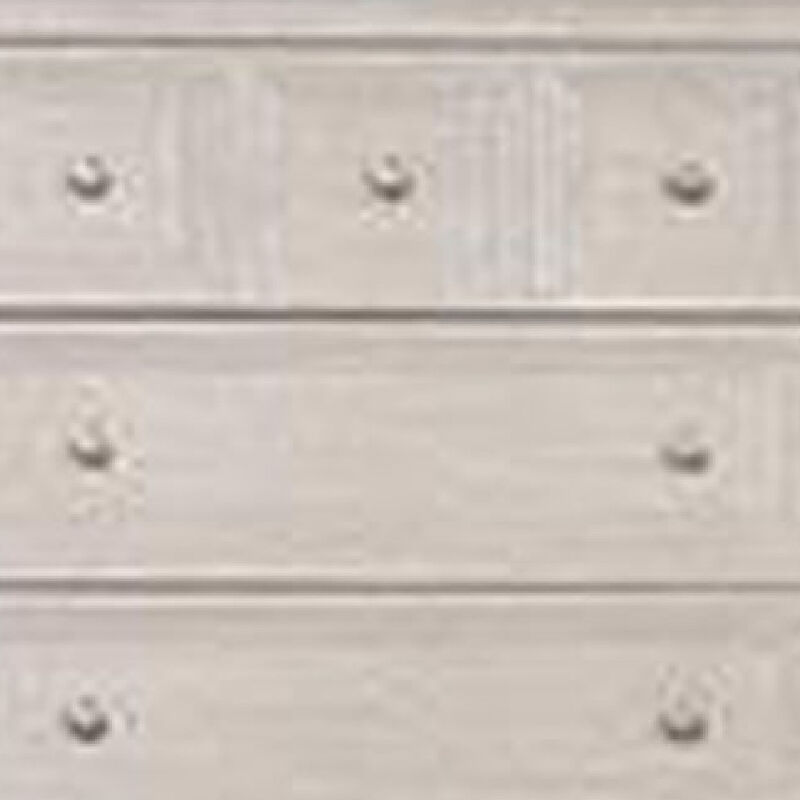 Kizie Tall Dresser Chest, 5 Drawers, Bronze, Beige Solid Wood, 38 Inch - Benzara