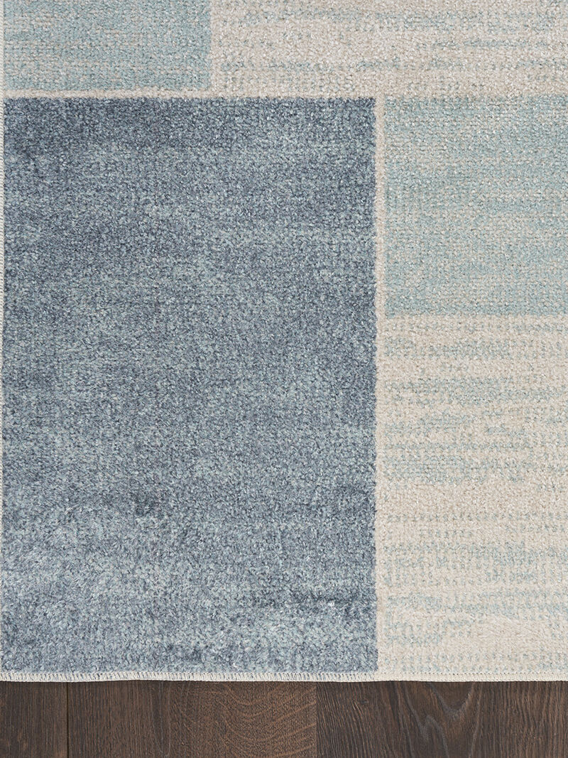 Astra Machine Washable ASW09 Blue/Ivory 9' x 12' Rug
