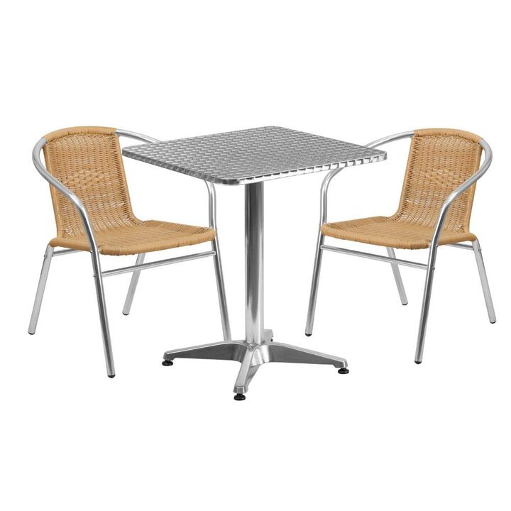 23.5SQ Aluminum Table/2 Chairs