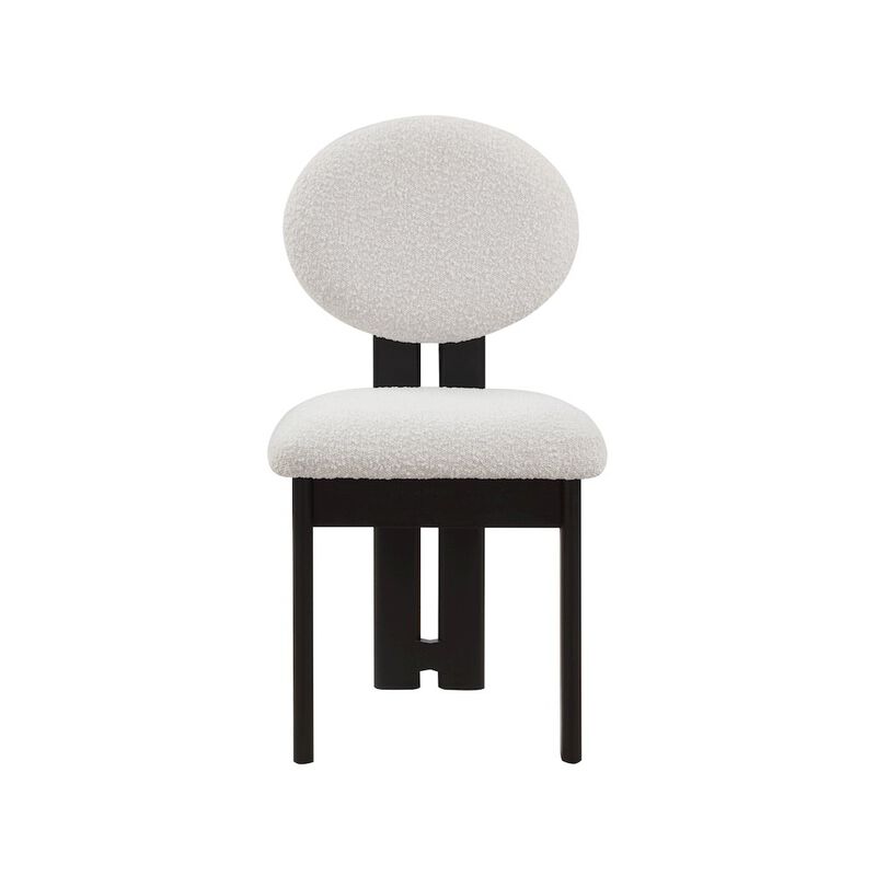 Meridian Furniture Napa Cream Boucle Fabric Dining Chair, Set of 2