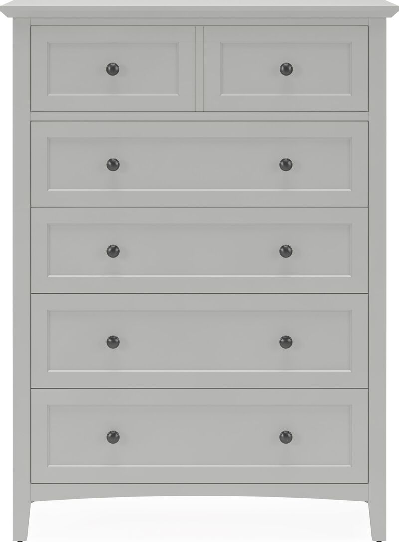 Grace Five Drawer Chest in Elephant Gray