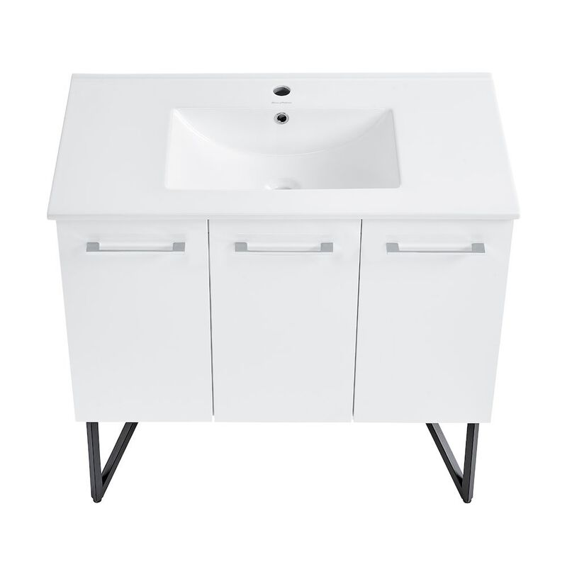 Annecy 36" Freestanding Bathroom Vanity in White with Sink Top image number 8