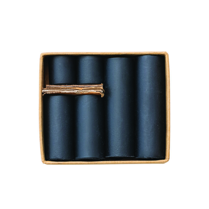 6-Piece Round Metal Magnetic Taper Holders, Matte Black